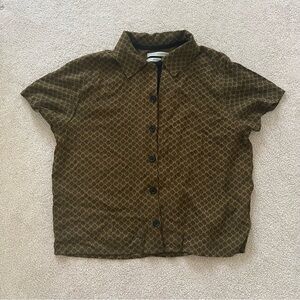 urban outfitters cropped button up blouse summer